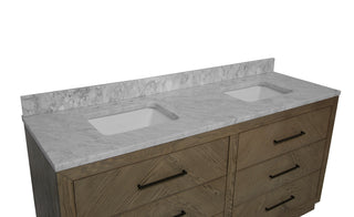 Avery 72-inch Double Vanity with Carrara Marble Top