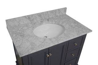 Bella 36-inch Vanity with Carrara Marble Top