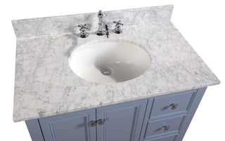 Bella 36-inch Vanity with Carrara Marble Top