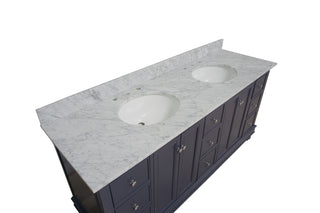 Bella 72-inch Double Vanity with Carrara Marble Top