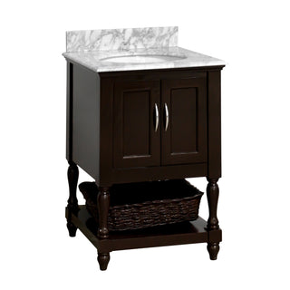 Beverly 24-inch Vanity with Carrara Marble Top
