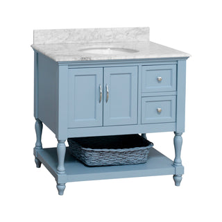 beverly 36 inch powder blue bathroom vanity carrara marble top
