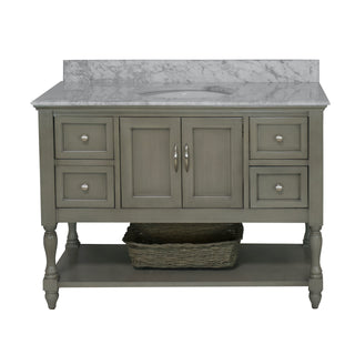 Beverly 48-inch Vanity with Carrara Marble Top