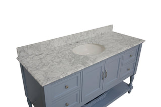 Beverly 60-inch Single Vanity with Carrara Marble Top