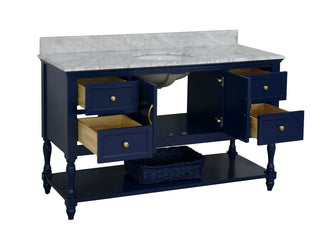 Beverly 60-inch Single Vanity Royal Blue Marble Interior
