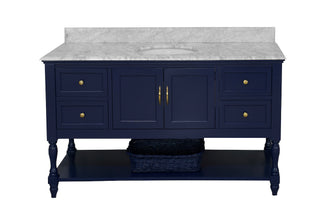 Beverly 60-inch Single Vanity Royal Blue Marble Front View