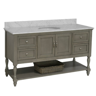 Beverly 60-inch Single Vanity Weathered Gray Cabinet