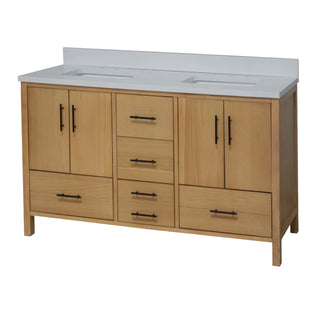 California 60-inch Double Vanity with Matte White Top