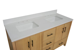 California 60-inch Double Vanity with Matte White Top
