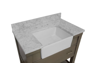 Charlotte 36-inch Farmhouse Vanity with Carrara Marble Top