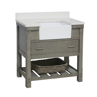 charlotte 36 inch weathered gray bathroom vanity quartz countertop