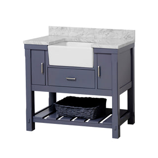 Charlotte 42-inch Farmhouse Vanity with Carrara Marble Top