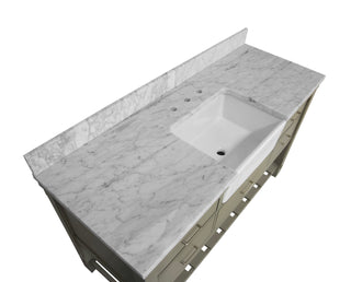 Charlotte 60-inch Single Farmhouse Bathroom Vanity Weathered Gray Marble - Countertop