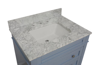 Eleanor 30-inch Vanity with Carrara Marble Top