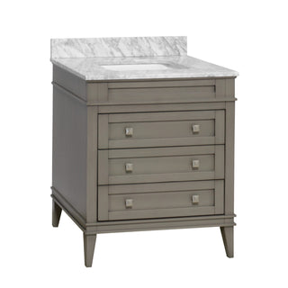eleanor 30 inch weathered gray bathroom vanity carrara marble countertop