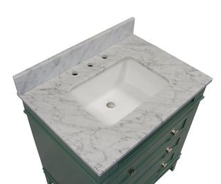 Eleanor 30-inch Vanity with Carrara Marble Top