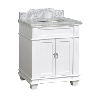 elizabeth 30 inch bathroom vanity white carrara marble