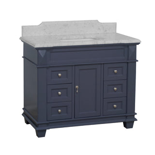 elizabeth 42 inch marine gray bathroom vanity carrara marble countertop