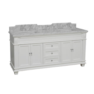 elizabeth 72 inch white bathroom vanity carrara marble countertop