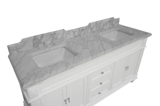 Elizabeth 72-inch Double Vanity with Carrara Marble Top