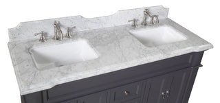 Elizabeth 60-inch Double Vanity with Carrara Marble Top