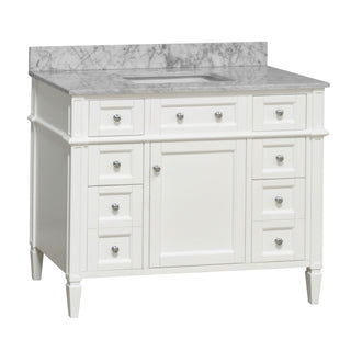 Hailey 42-inch Vanity with Carrara Marble Top