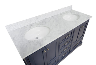 Harper 60-inch Double Vanity with Carrara Marble Top