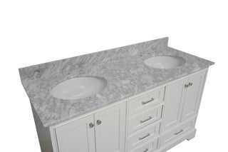 Harper 60-inch Double Vanity with Carrara Marble Top