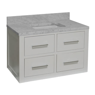 hellsinki 36 inch white bathroom vanity carrara marble countertop