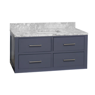 hellsinki 48 inch marine gray bathroom vanity carrara marble countertop