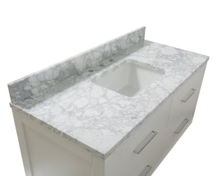 Helsinki 48-inch Floating Vanity with Carrara Marble Top