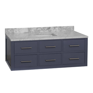 hellsinki 60 inch single marine gray bathroom vanity carrara marble countertop