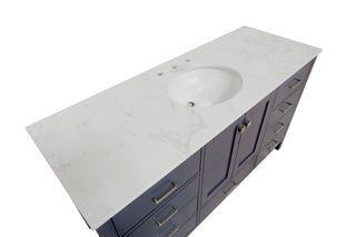 Horizon 60-inch Single Vanity with Engineered Carrara Top