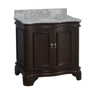 katherine 36 inch chocolate bathroom vanity carrara marble countertop