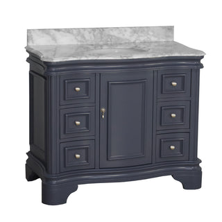 katherine 42 inch marine gray bathroom vanity carrara marble countertop