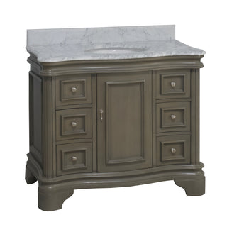 katherine 42 inch weathered gray bathroom vanity carrara marble countertop