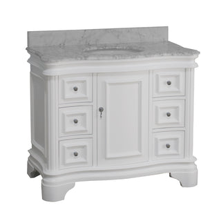 katherine 42 inch white bathroom vanity carrara marble countertop