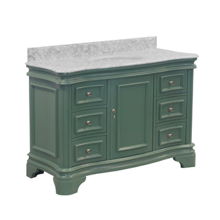 katherine 48 inch sage green bathroom vanity carrara marble countertop