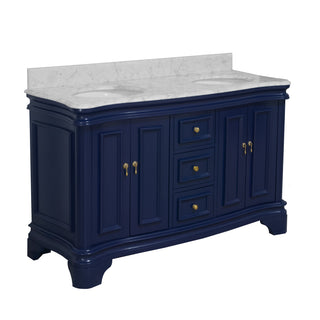 katherine 60 inch royal blue bathroom vanity carrara marble countertop