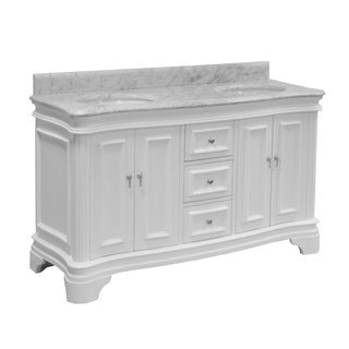 katherine 60 inch white double bathroom vanity carrara marble countertop