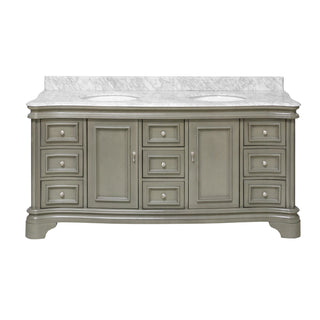 Katherine 72-inch Double Vanity with Carrara Marble Top