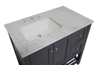 Lakeshore 36-inch Vanity with Carrara Marble Top
