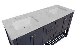 Lakeshore 60-inch Double Vanity with Engineered Carrara Top