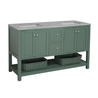 Lakeshore 60-inch Double Vanity with Carrara Marble Top