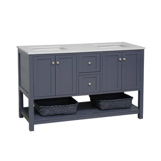 Lakeshore 60-inch Double Vanity with Engineered White Top