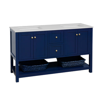 Lakeshore 60-inch Double Vanity with Engineered White Top