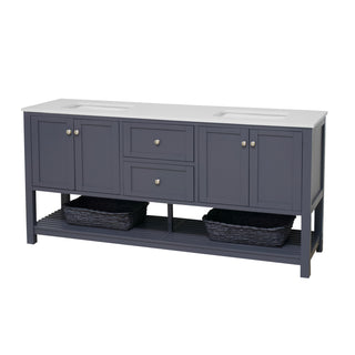 Lakeshore 72-inch Double Vanity with Engineered White Top
