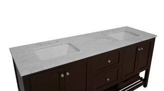 Lakeshore 72-inch Double Vanity with Carrara Marble Top