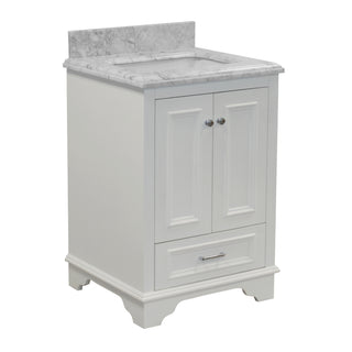 nantucket 24 inch white bathroom vanity carrara marble countertop
