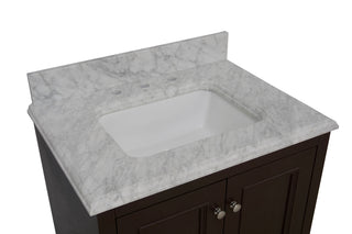 Nantucket 30-inch Vanity with Carrara Marble Top
